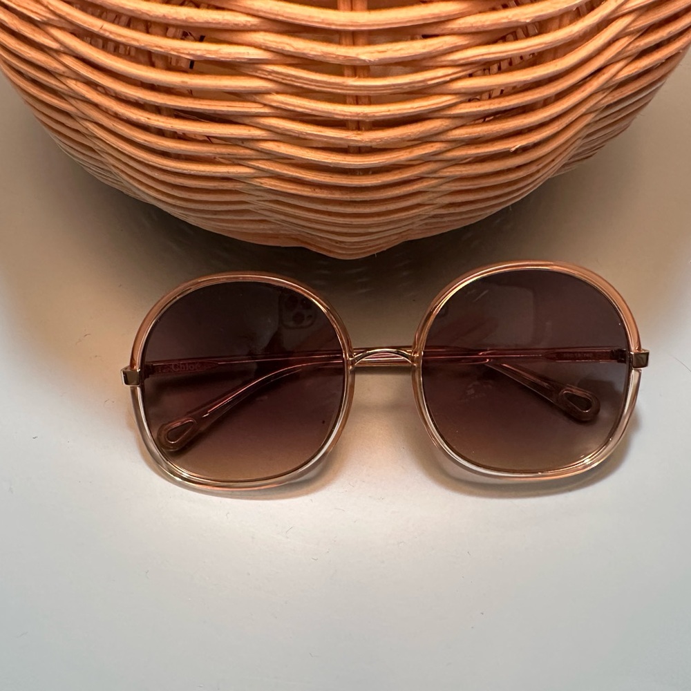 Chloe Gold and Brown Sunglasses